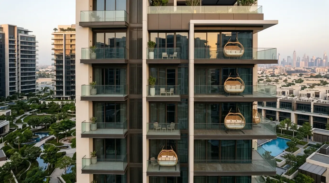 Amanora Park Town Cane Swings - Balcony Hanging Cane Swing Chair Setup